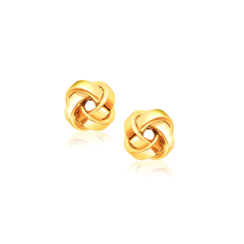 14k Yellow Gold Classic Love Knot Stud Earrings-rx67007
