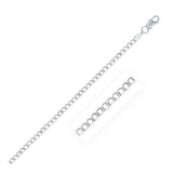 Rhodium Plated 3.0mm Sterling Silver Curb Style Chain-rx60698-16