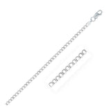 Rhodium Plated 3.0mm Sterling Silver Curb Style Chain-rx60698-24