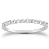 14k White Gold Floating Diamond Single Shared Prong Wedding Ring Band-rxd63491y28bt