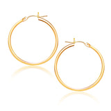 14k Yellow Gold Polished Hoop Earrings (25 mm)-rx66659