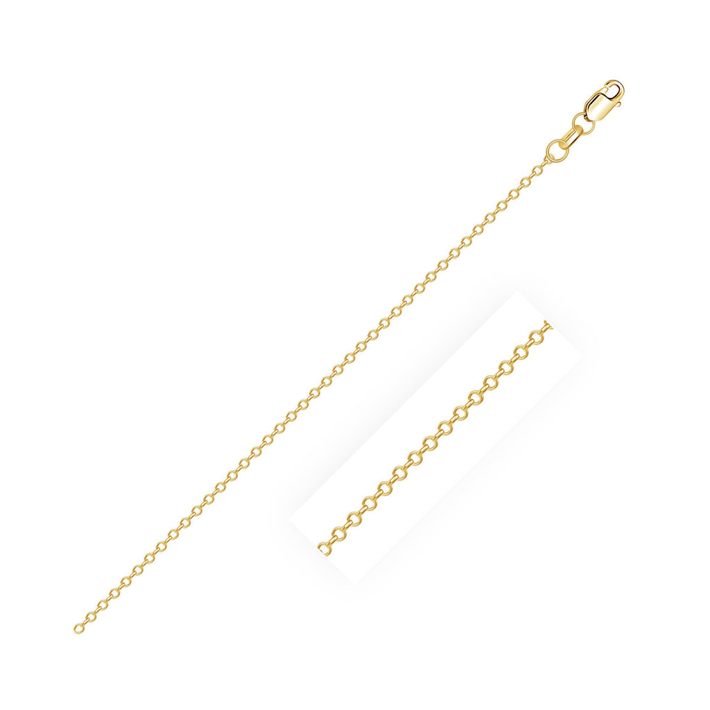 14k Yellow Gold Diamond Cut Cable Link Chain 0.8mm-rx68432-20