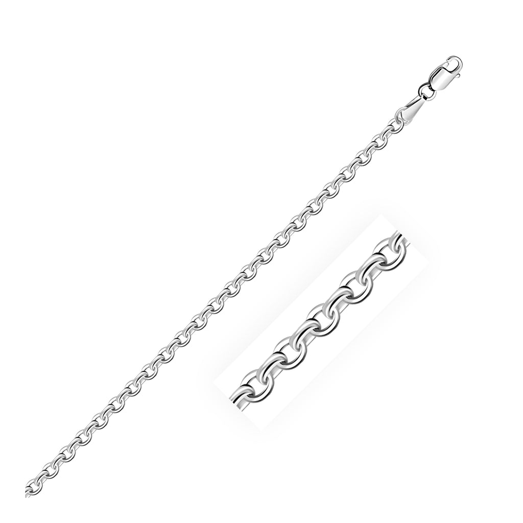 3.1mm 14k White Gold Diamond Cut Cable Link Chain-rx68640-20