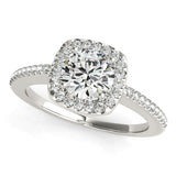 14k White Gold Pave Style Slim Shank Diamond Engagement Ring (1 1/8 cttw)-rxd96056y28bt