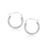10k White Gold Fancy Hoop Earrings-rx69403