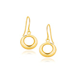 14k Yellow Gold Open Circle Dangle Earrings-rx66787