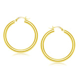14k Yellow Gold Polished Hoop Earrings (40 mm)-rx69773