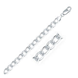 Rhodium Plated 7.9mm Sterling Silver Curb Style Chain-rx64887-24