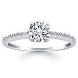 14k White Gold Engagement Ring with Pave Diamond Band-rxd68183y28bt