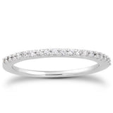 14k White Gold Slim Profile Diamond Micro Prong Diamond Wedding Ring Band-rxd70407y28bt