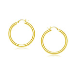 14k Yellow Gold Polished Hoop Earrings (25 mm)-rx75104