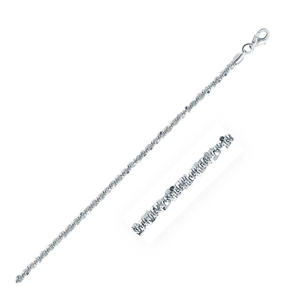Rhodium Plated 2.2mm Sterling Silver Sparkle Style Chain-rx70069-18