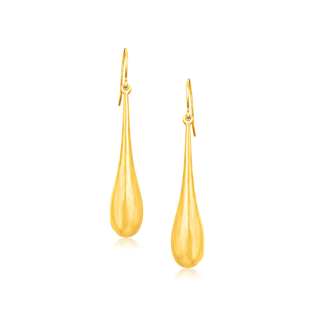 14k Yellow Gold Dramatic Drop Earrings-rx75703