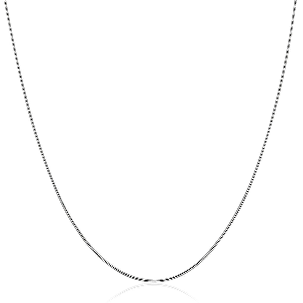 Sterling Silver Round Omega Style Chain Necklace with Rhodium Plating (1.25mm)-rx74463-16