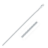 Rhodium Plated 2.5mm Sterling Silver Popcorn Style Chain-rx74974-18