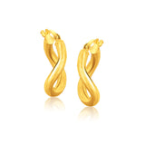 14k Yellow Gold Italian Twist Hoop Earrings (5/8 inch Diameter)-rx79681