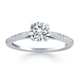 14k White Gold Micro Prong Diamond Cathedral Engagement Ring-rxd77690y28bt