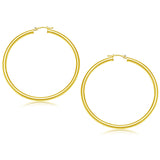 14k Yellow Gold Polished Hoop Earrings (50 mm)-rx81969