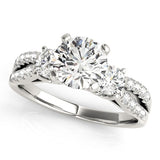 14k White Gold Split Shank 3 Stone Round Diamond Engagement Ring (2 cttw)-rxd57679y28bt