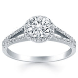 14k White Gold Diamond Halo Split Shank Engagement Ring-rxd80080y28bt