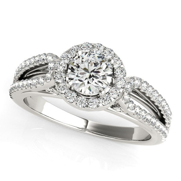 14k White Gold Diamond Engagement Ring with Teardrop Split Shank (7/8 cttw)-rxd73914y28bt