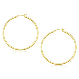 14k Yellow Gold Polished Hoop Earrings (45 mm)-rx86399