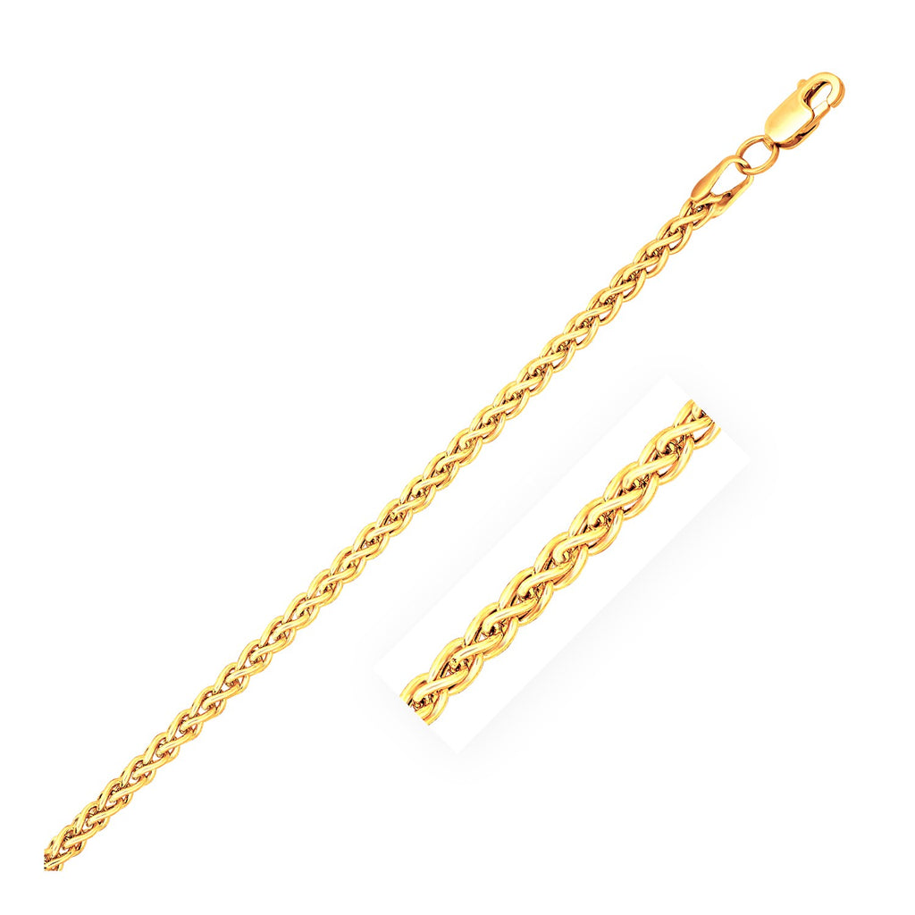 14k Yellow Gold 2.4mm Light Weight Wheat Chain-rx80135-24
