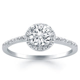 14k White Gold Diamond Halo Collar Engagement Ring-rxd83480y28bt
