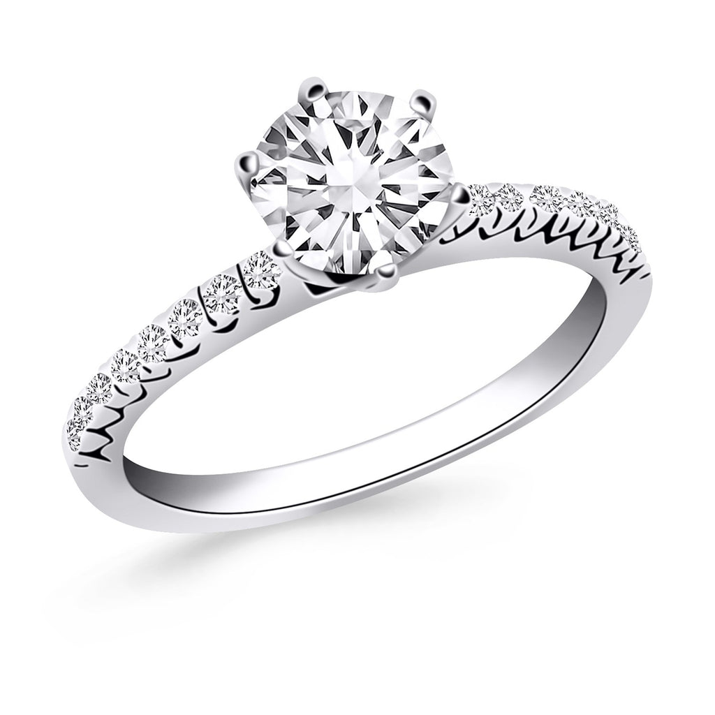 14k White Gold Engagement Ring with Fishtail Diamond Accents-rxd84054y28bt