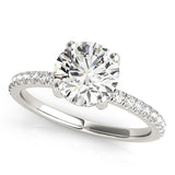 14k White Gold Diamond Engagement Ring with Scalloped Row Band (2 1/4 cttw)-rxd7640y28bt