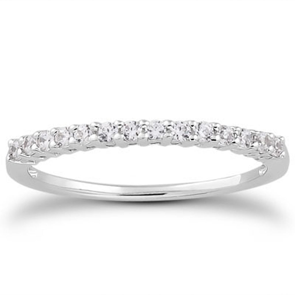 14k White Gold Shared Prong Diamond Wedding Ring Band with Airline Gallery-rxd86310y28bt