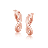 14k Rose Gold Italian Twist Hoop Earrings (5/8 inch Diameter)-rx88796
