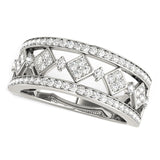 Diamond Studded Square Motif Ring in 14k White Gold (1/2 cttw)-rxd37995y28bt