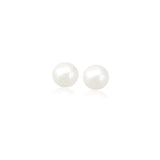 14k Yellow Gold Freshwater Cultured White Pearl Stud Earrings (5.0 mm)-rx91756