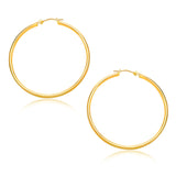 14k Yellow Gold Polished Hoop Earrings (30mm)-rx94679