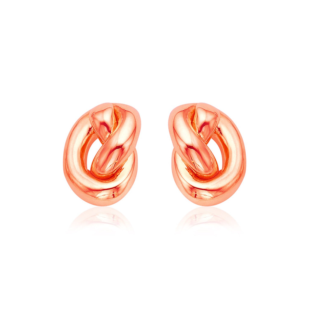 14k Rose Gold Polished Knot Earrings-rx80007