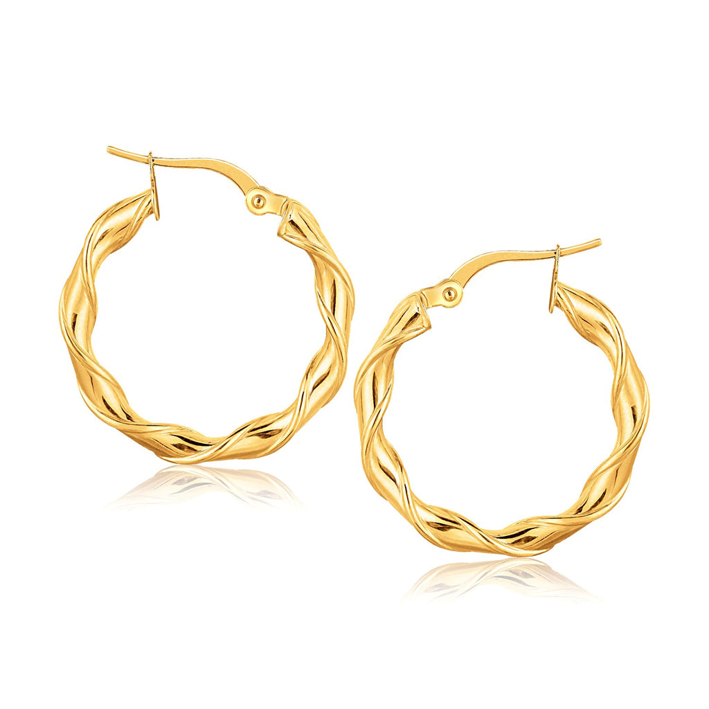 14k Yellow Gold Hoop Earrings (1 inch)-rx96984