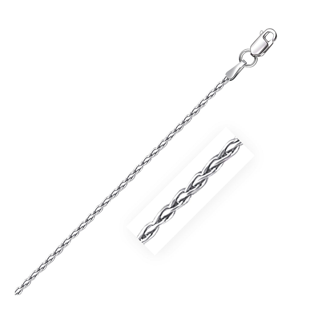 Sterling Silver Rhodium Plated Wheat Chain 1.5mm-rx97680-18