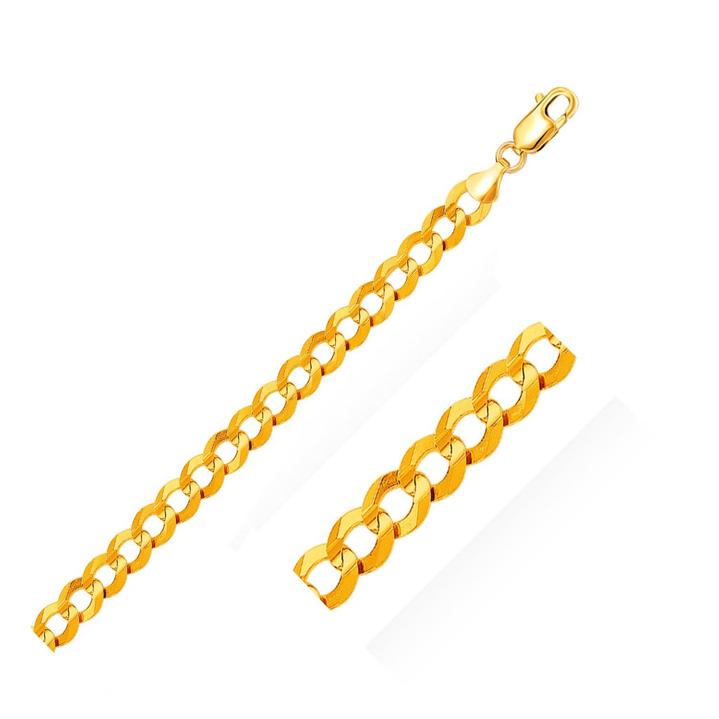 14k Yellow Gold Solid Curb Chain 10.0mm-rx99802-24