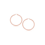 14k Rose Gold Polished Hoop Earrings (15 mm)-rx99853