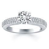 14k White Gold Triple Row Pave Diamond Engagement Ring-rxd98106y28bt