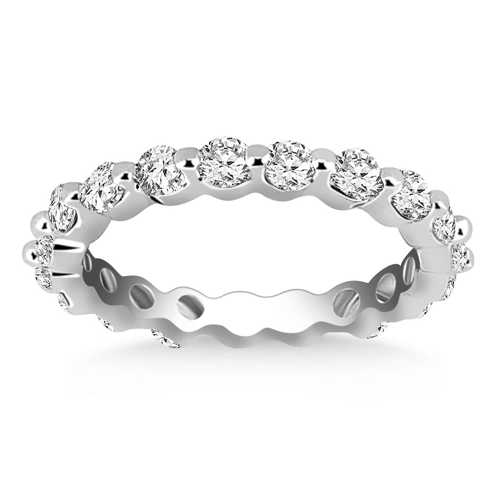 14k White Gold Common Prong Round Cut Diamond Eternity Ring-rxd97048y28bt