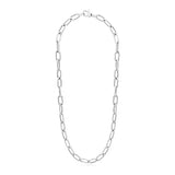 Sterling Silver Wide Paperclip Chain Necklace-rx79465-18