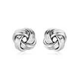 Petite Sterling Silver Polished Love Knot Earrings-rx87678