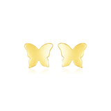 14k Yellow Gold Polished Butterfly Earrings-rx35737