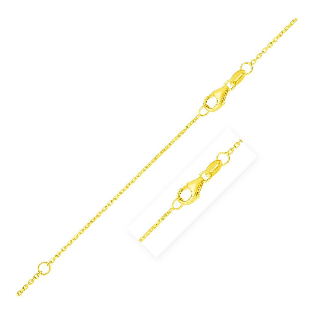 Double Extendable Diamond Cut Cable Chain in 14k Yellow Gold (0.8mm)-rx70557-18