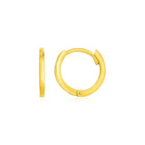 14k Yellow Gold Petite Polished Round Hoop Earrings-rx37575
