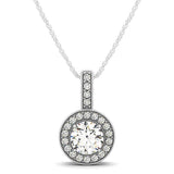 Milgrain Edge Diamond Halo Pendant in 14k White Gold (5/8 cttw)-rx76093-18