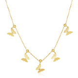 14k Yellow Gold 18 inch Necklace with Polished Butterfly Pendantsrx20982-18-rx20982-18