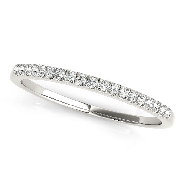 14k White Gold Scallop Pave Set Diamond Wedding Ring (1/8 cttw)-rxd87304y28bt